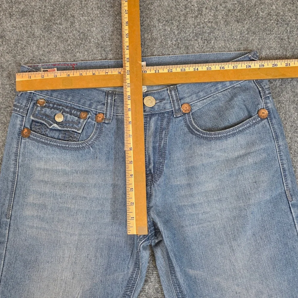 True Religion Joey Super T Flap Pocket Jeans Mens 38X34 Blue Denim Straight USA